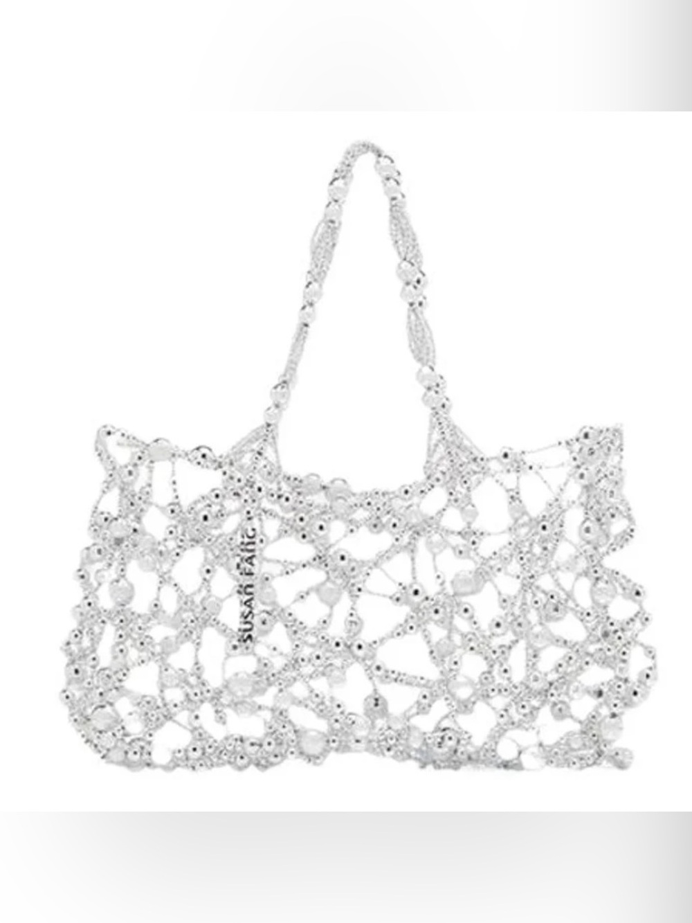 Susan Fang silver Beaded Crochet Tote Bag